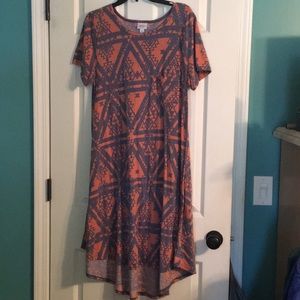 LuLaRoe Carly dress with designed pattern